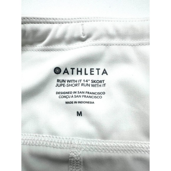 Athleta Athletic Run With It 14” Skort Jupe-Short White Women’s Size Medium - Picture 7 of 9